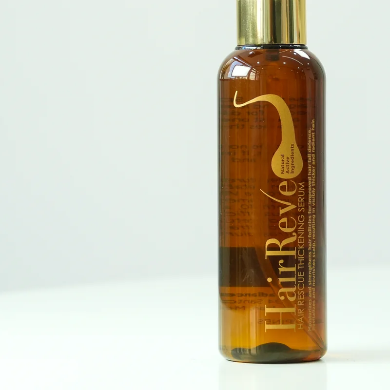 HairReve Hair Rescue Thickening Serum label detail